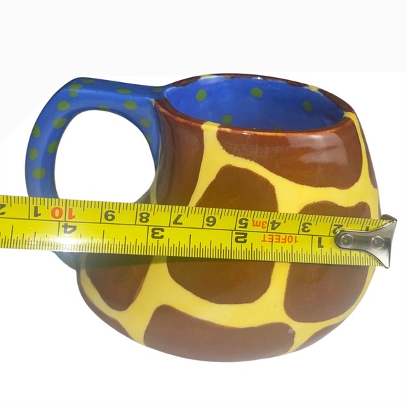 Giraffe Print Ceramic Mug Safari Animal Boho Whimsical Cottagecore Coffee Cup - Picture 7 of 9